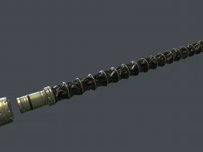 Corrugated Hose PBR Game Ready Low-poly 3D model