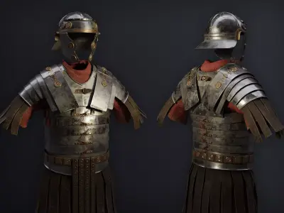 Lorica Segmentata Ancient roman legionary armor Low-poly 3D model