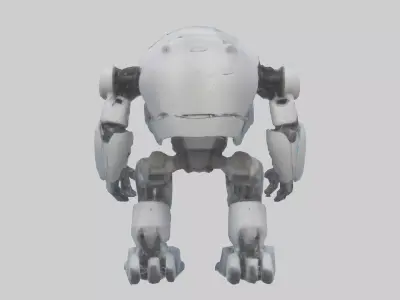 Robot version of a bear model Low-poly 3D model
