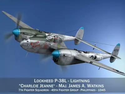 Lockheed P-38 Lightning - Charlcie Jeanne 3D model