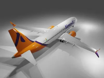 Akasa air Boeing 737 max 8 3d model Low-poly 3D model