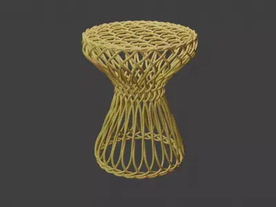 Wicker Stool Free 3D model