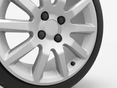 Wheel 4x100 R16 Opel Rim with Kormoran UHP Tire 3D model