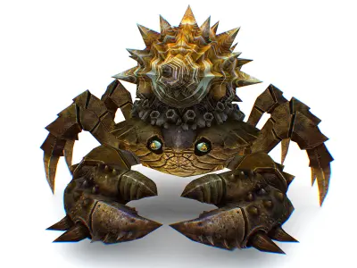 Brown Giant Crab Shell Crayfish Arthropods Sea Animal Low-poly 3D model
