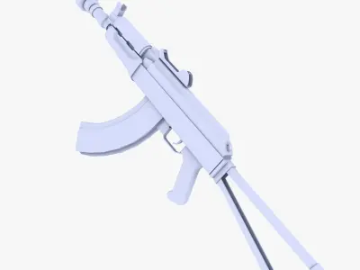 AKS-74U Supressed Low-poly 3D model