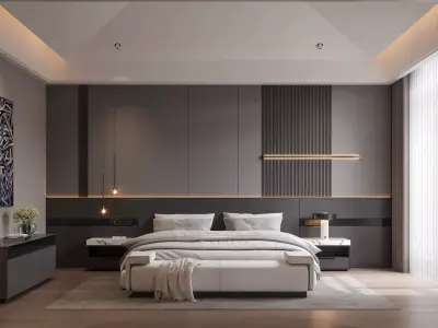 Modern Master Bedroom Suite 3D model