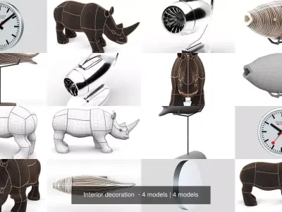 Interior decoration - 4 models 3D Model Collection