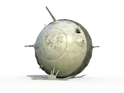 Tank Boll Winter Low-poly 3D model