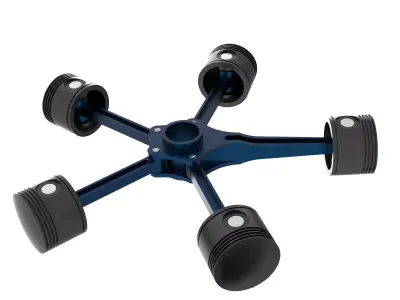 Radial piston mechanism 3D model