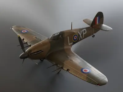 Hawker hurricane MK2 3D model