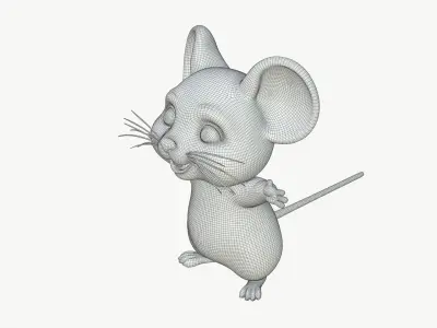Realistic Cute 3D Mouse Character 3D model