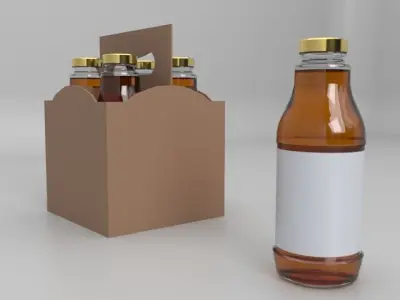 Beverage Branding Package No4 4Pack Low-poly 3D model