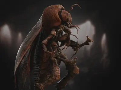 Insectoid Creature Low-poly 3D model