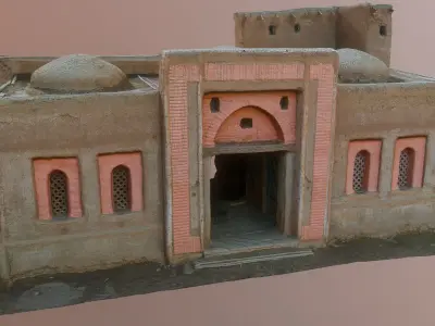 medieval nomad buildings Low-poly 3D model