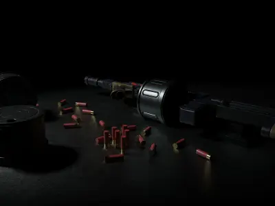 Corpse Sweeper Semi-Automatic Shotgun Low-poly 3D model