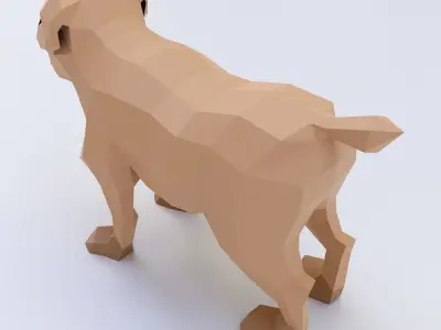 Dog  animal 3d model  Low-poly 3D model