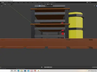 Industrial shelf Low-poly 3D model