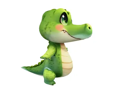 Chompy The Cheerful Crocodile Low-poly 3D model