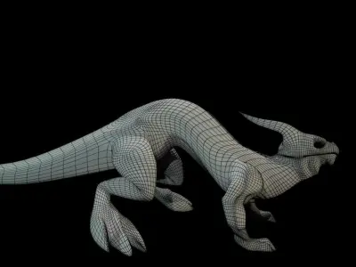 Lizard Dragon SMALL Low-poly 3D model