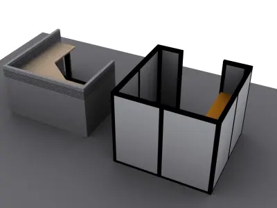 Cubicles Office Low Poly Free low-poly 3D model