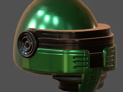 Gas mask helmet 3d model scifi low-poly 3d model Low-poly 3D model 2