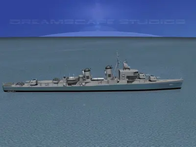 Sumner Class Destroyer DD-857 USS Bristol 3D model