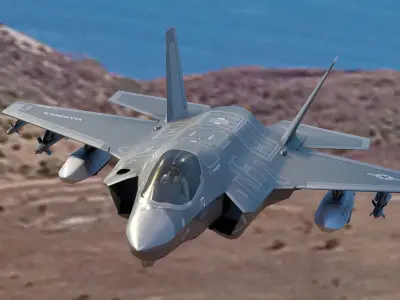 F35B Lightning II - Rigged - with high resolution Textures Low-poly 3D model
