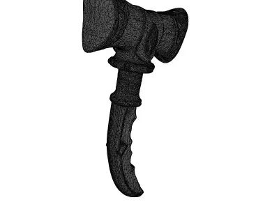 Ornate Fantasy Axe Dagger Weapon 3D model