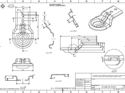 plast metal bracket with two holes 3D model