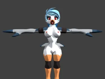 Hurricane the Kite NUDE no rigging Low-poly 3D model