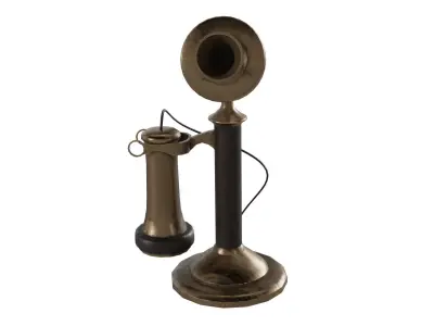 Antique Phone Low-poly 3D model