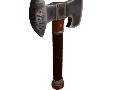 Fantasy Double Blade Battle Axe 3D model