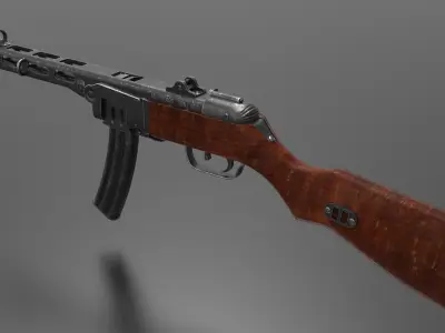 Ppsh-41 Submachine Gun Fps - Tps Low-poly 3D model