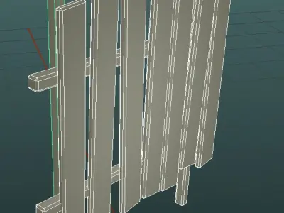 Wooden Fence Low-poly 3D model