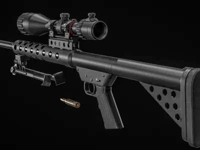 BFG-50 50 Cal Sniper Rifle Low-poly 3D model