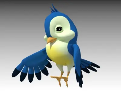 Bird Toon Low-poly 3D model