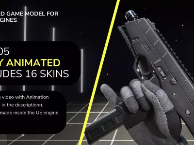 MP9 FPS Animation Low-poly 3D model