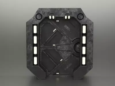 Sci-Fi Industrial Wall Panel - Futuristic Hard Surface Door  3D model