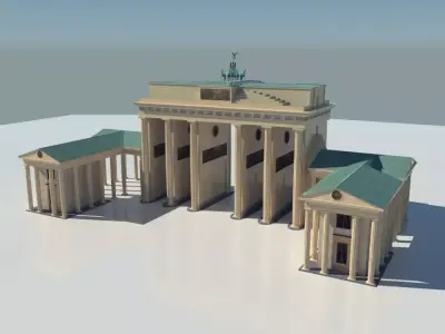 Brandenburg Gate Berlin Low-poly 3D model
