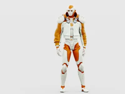 CYBORGTOPIA B-4  Rigged for Unreal Engine - Unity - MIXAMO 3D model