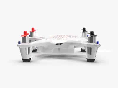 Hubsan X4 H107C White Low-poly 3D model