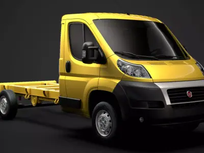 Fiat Ducato Chassis Truck Single Cab 3800WB 2014 3D model