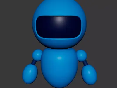 Cute Robot Character  Stylized 3D Mascot Rigged  Game Ready Low-poly 3D model
