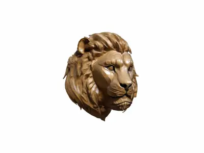 The Golden Lion Is A Majestic Symbol Of Power 3d Render 3D model