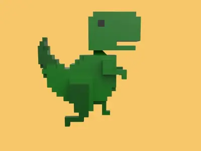 Dinosaur Game Chrome Dino Game 3D Animated Low-poly 3D model