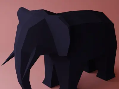 Lowpoly elephant Low-poly 3D model
