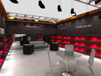 Exhibition fair shoes decorative stand 3D model