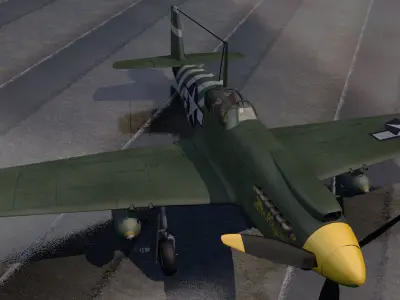 North American P-51A Mustang 3D model