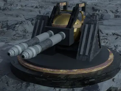 Simple Cannon Low-poly 3D model