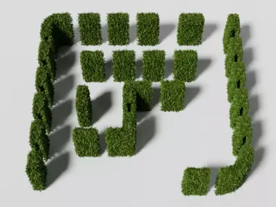Garden Boxwood Pack V3 Free 3D model